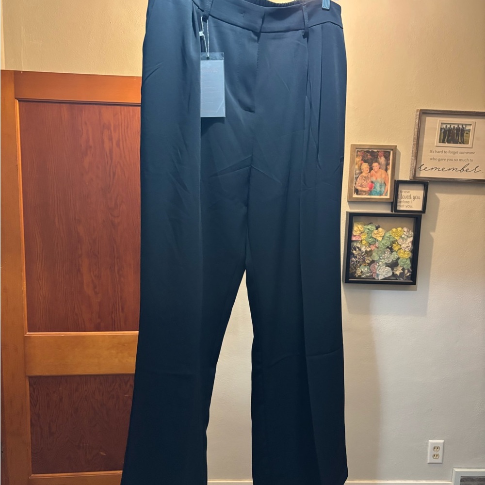Black Wide Leg Pants with Smooth Finish